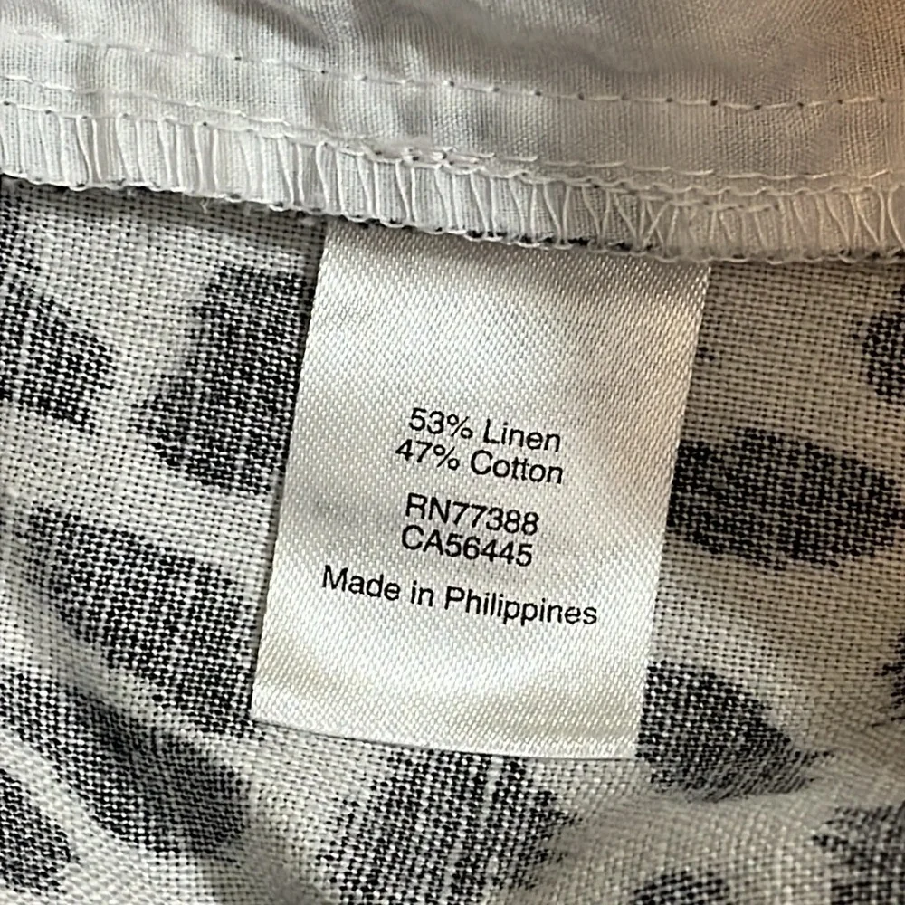 J. Crew Shorts Leopard Print Black & White Linen/Cotton Size 00 LIKE NEW